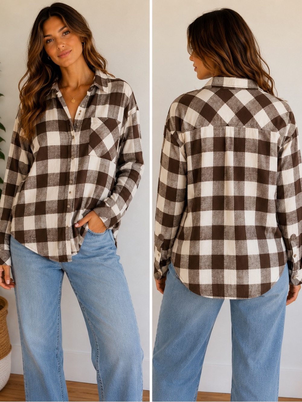Scotch & Soda Amsterdam Buffalo Plaid Button Front Shirt Large 100% Cotton